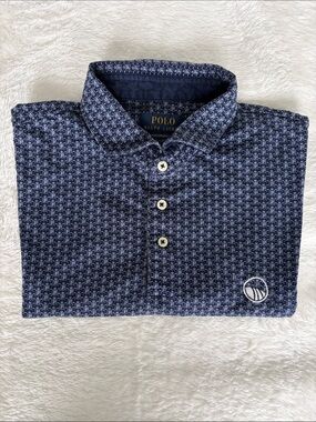 Polo Ralph Lauren Performance Polo Shirt | Navy Crest Print | Men’s Large